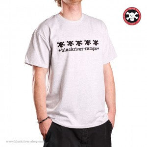 Blackriver Ramps Short Sleeve T.Shirt - 5 Skulls - White